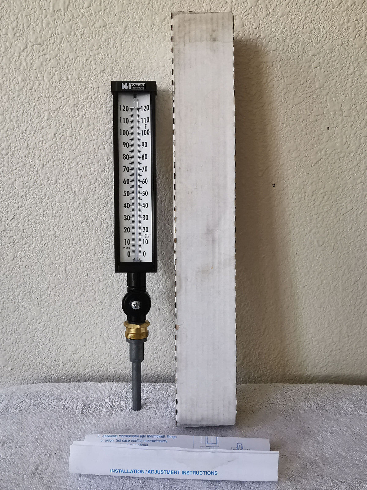 A9VU35-120F Weiss Instruments Thermometer 0 / 120F Ribbon Series NEW NIB