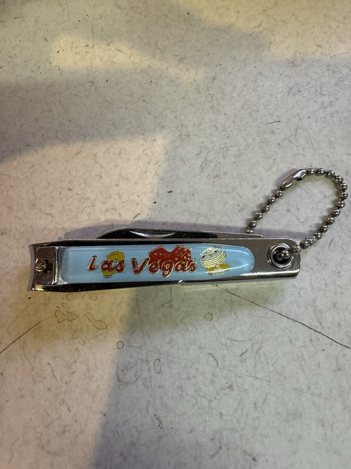 Las Vegas Keychain Multi Tool Fingernail Clippers Knife Bottle Opener