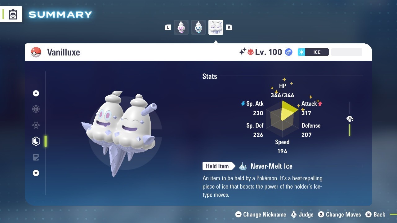 Pokémon Legends: Z-A Shiny Vanilluxe 6iv ✨Max EV✨ALPHA