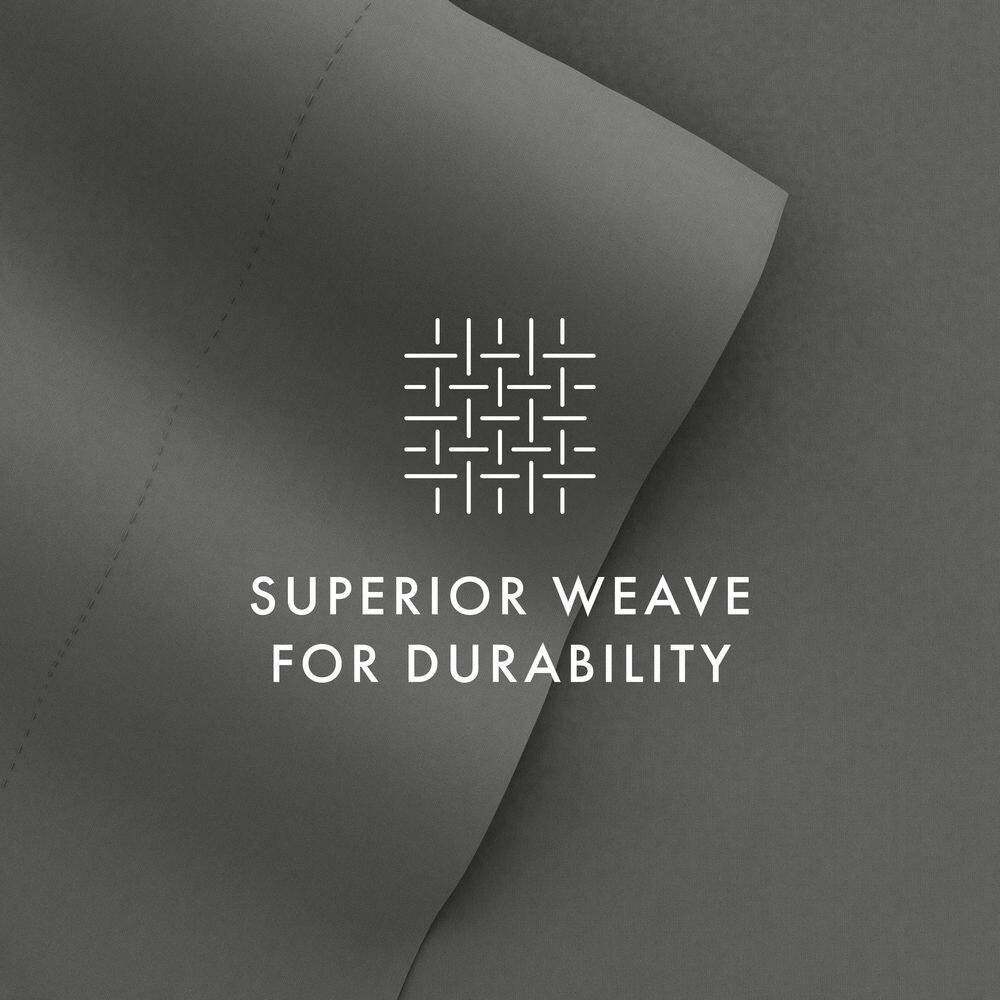 6-Piece Gray Solid Microfiber Full Sheet Set