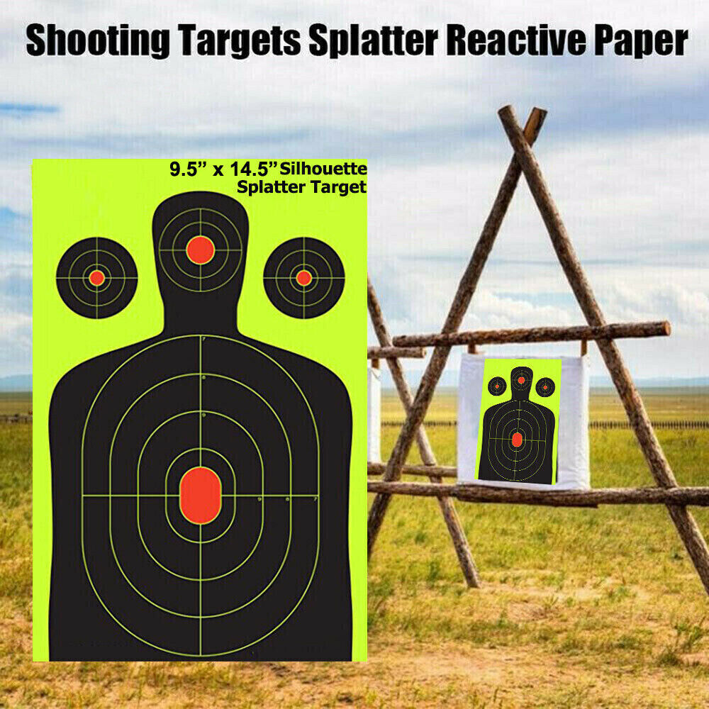 Shooting Targets Reactive Splatter Range Paper Target Gun Shoot Rifle 2/40Packs
