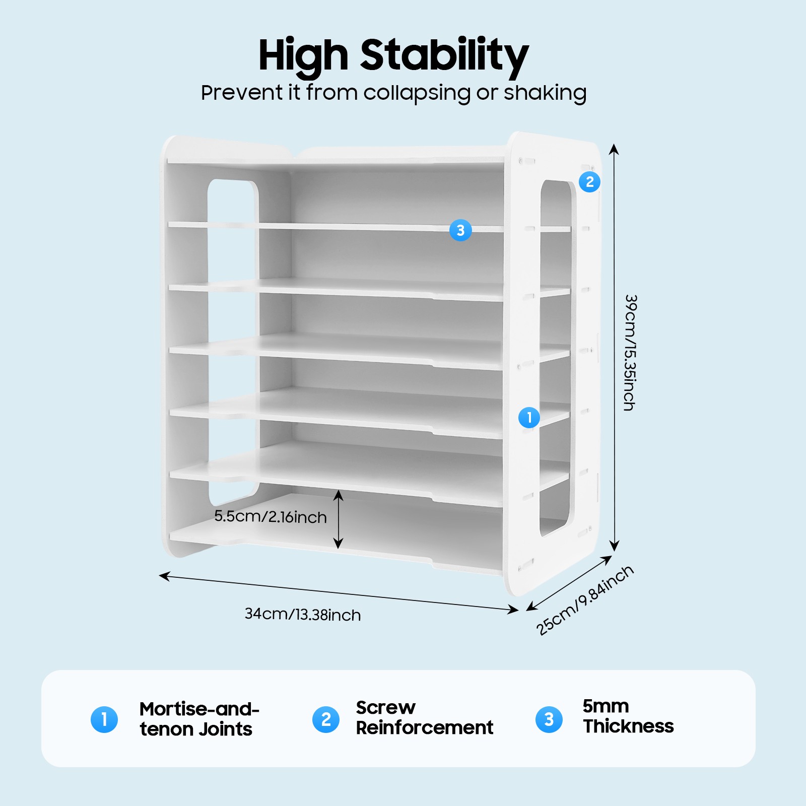 7 Tier Paper File Holder Document Storage Rack Desktop Organizer Office Home