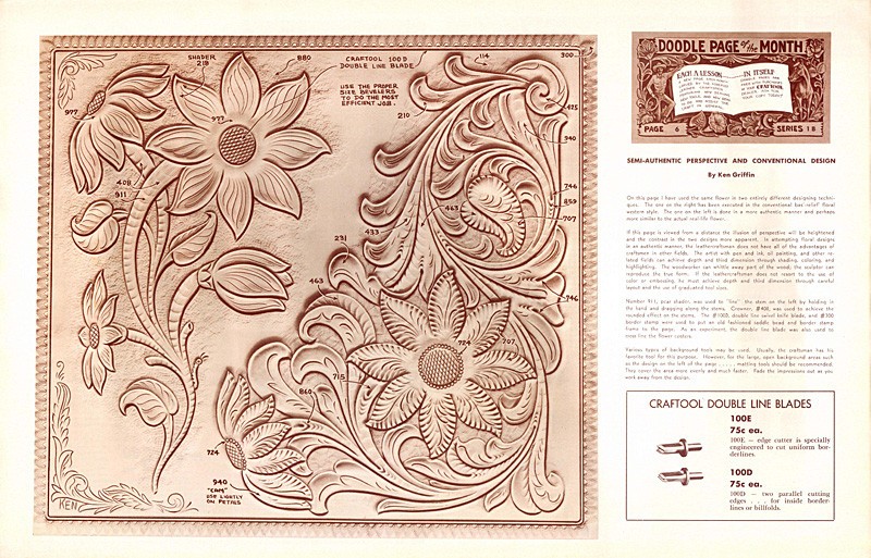 Leather Craft Doodle Pattern    SIMI-AUTHENTIC PERSPECTIVE CONVENTIONAL DESIGN
