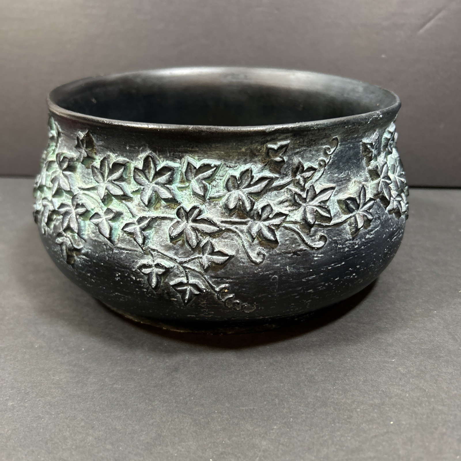 Vintage Pompadour USA Ivy Planter 8” X  4” Wood Resin
