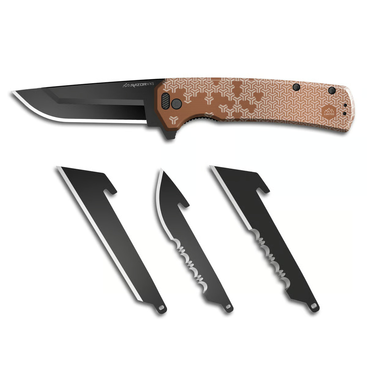 Outdoor Edge Limited 3" Razor VX1 Replaceable Blade Knife & 4 blades in Gift Tin