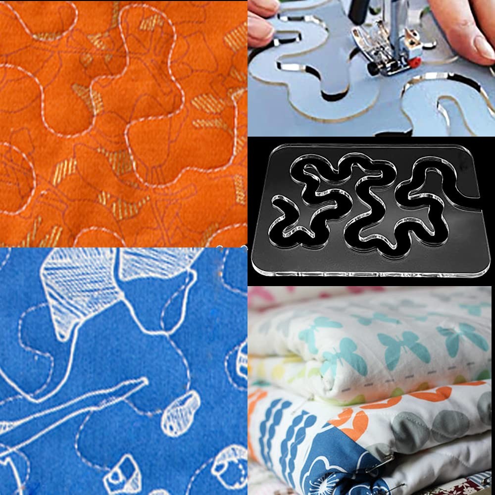 Free Motion Quilting Template Rulers for Machine Quilting Meander Design