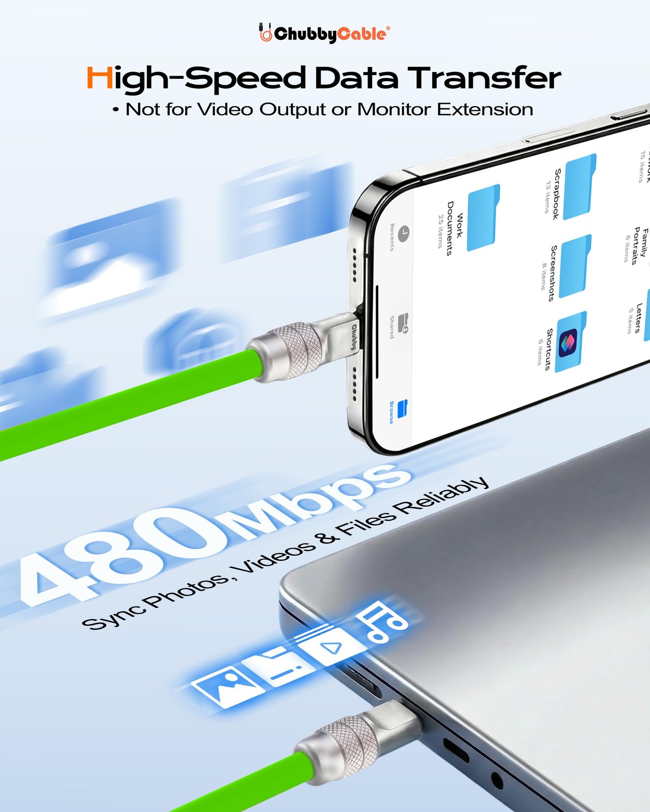 Chubby 2.0 USB C 240W Fast Charging Cable Silicone Soft Durable USB C Cable E...