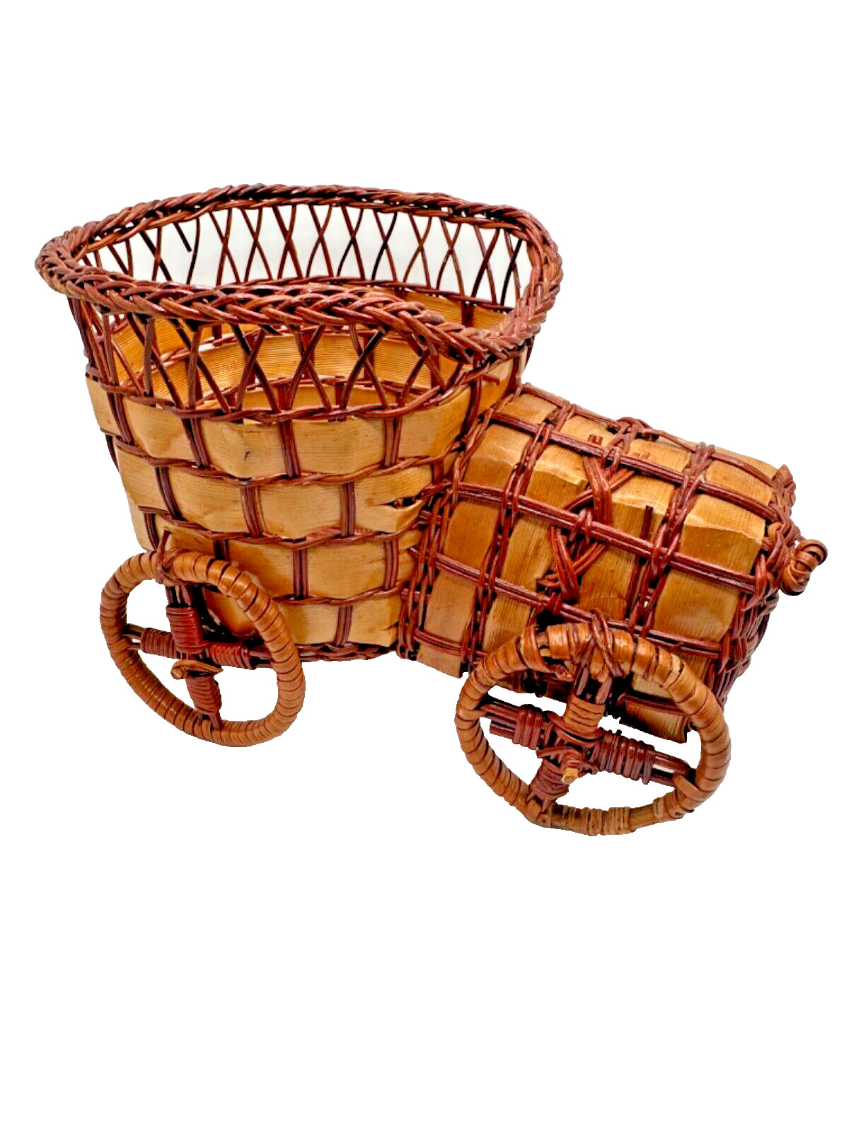 Vintage Truck Shaped Weaved Basket 7" X 5"