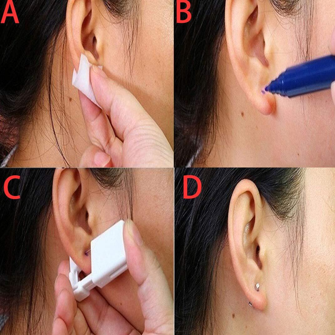 2 Pack Self Ear Piercing Kit Ear Piercing Gun Kit Self Ear Piercing Gun Self ...