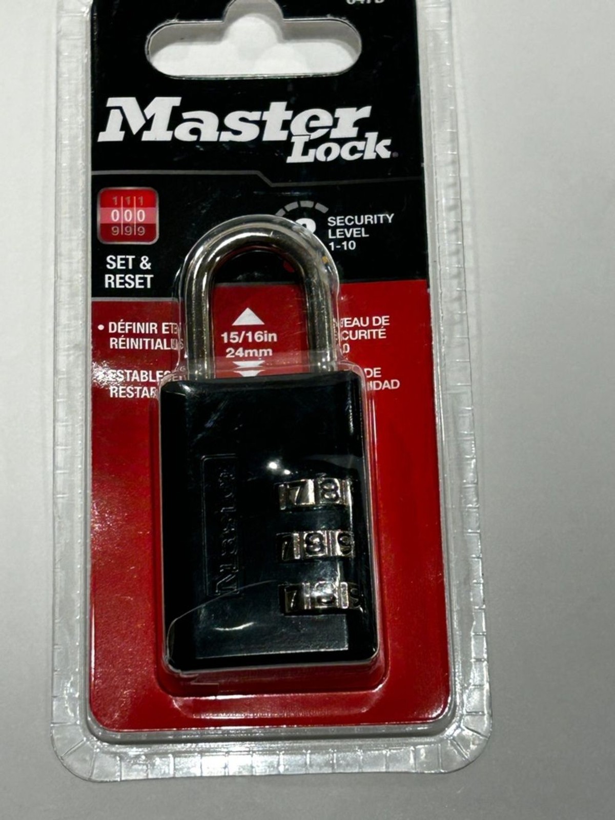 Master Lock 647D Padlock, designed for luggage backpacks lockers level 3 secure