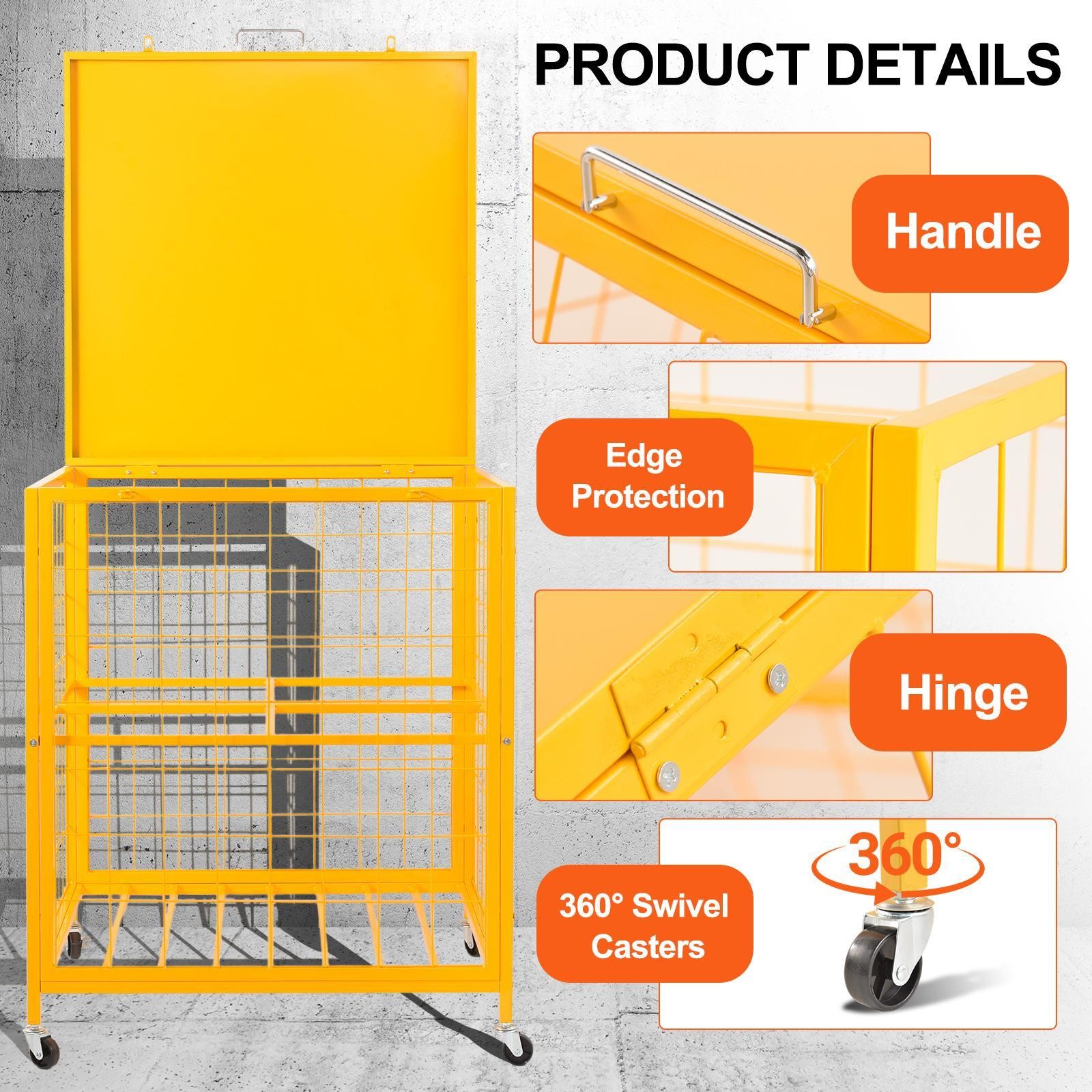 Horizontal Cylinder Storage Cabinet 4x33lb Capacity Propane Storage Cage
