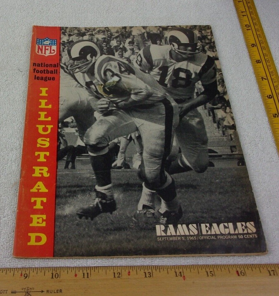 Los Angeles Rams v Philadelphia Eagles program 1965 Norm Snead Deacon Jones