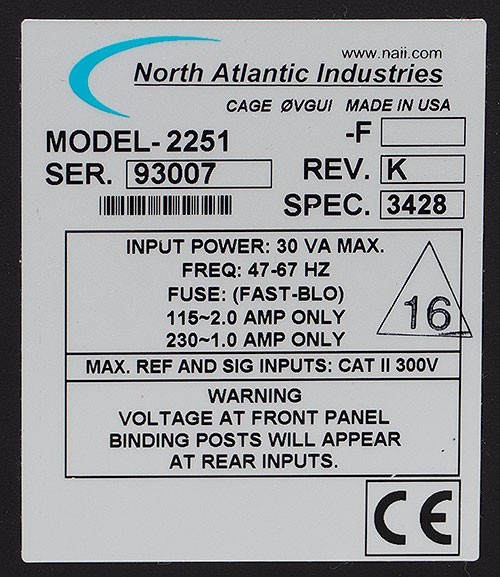 North Atlantic 2251-S3428 DAV Digital Analyzing Voltmeter
