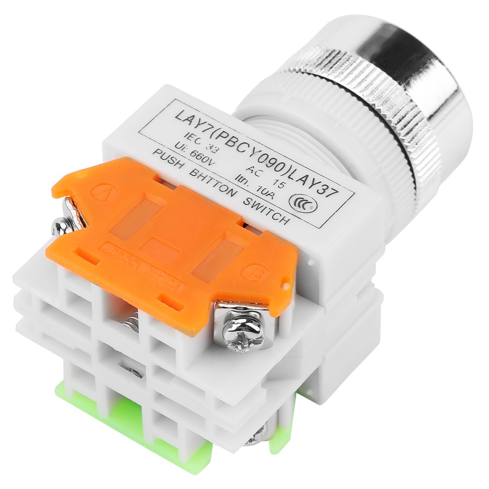 Auto Reset Flat Head Green Push Button Momentary Switch 22mm Mount LAY37-11BN❀