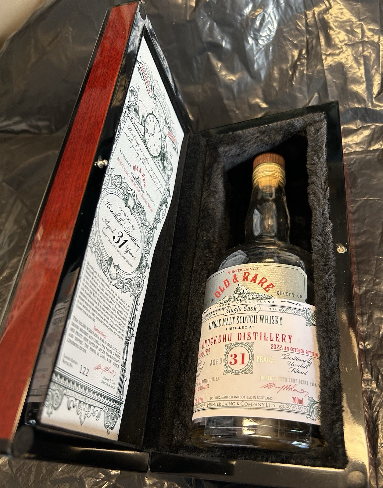 Hunter Laing Old & Rare Single Malt Scotch Whiskey Selection Bottle 31 Yr.