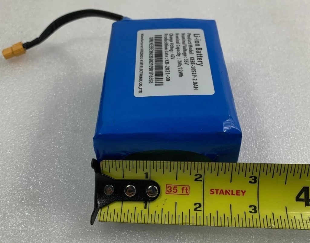 Hover-1 I-200 Hoverboard Battery Replacement KEBE-10S1P-2.0AH 36V 2Ah 72Wh