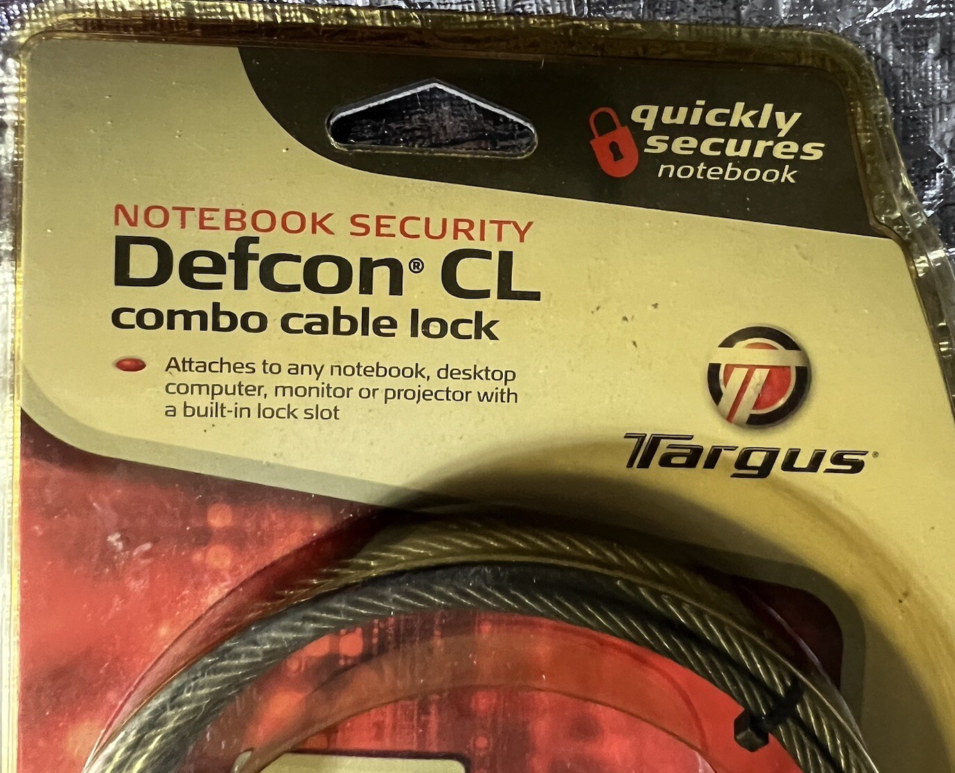 Targus Defcon CL Laptop Notebook Security Combination Lock & Cable PA410U New