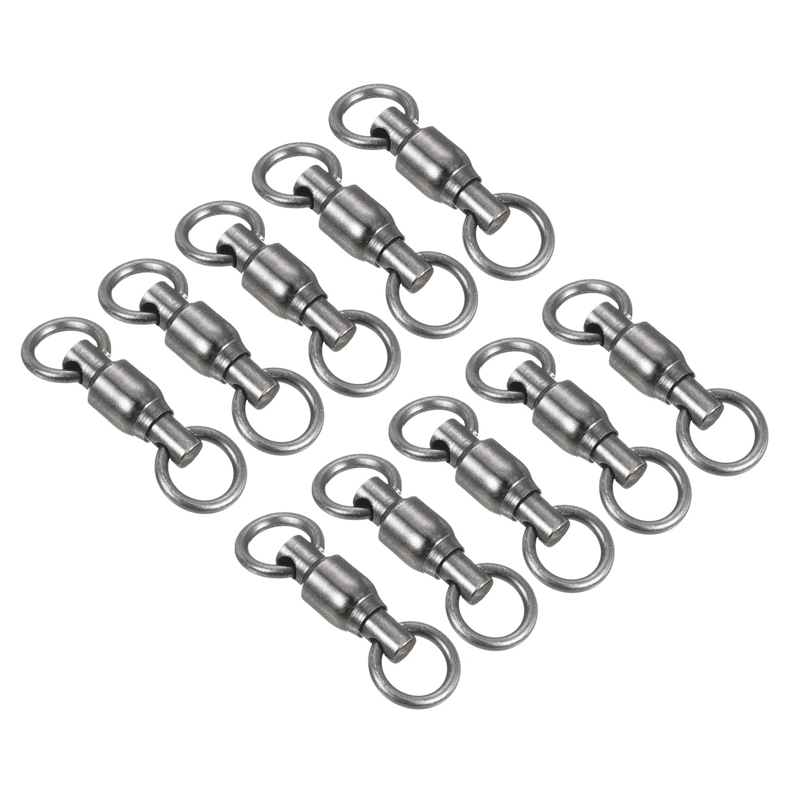 Ball Bearing Swivel, 10Pcs 30lb Carbon Steel Rolling Fishing Tackle, Black8