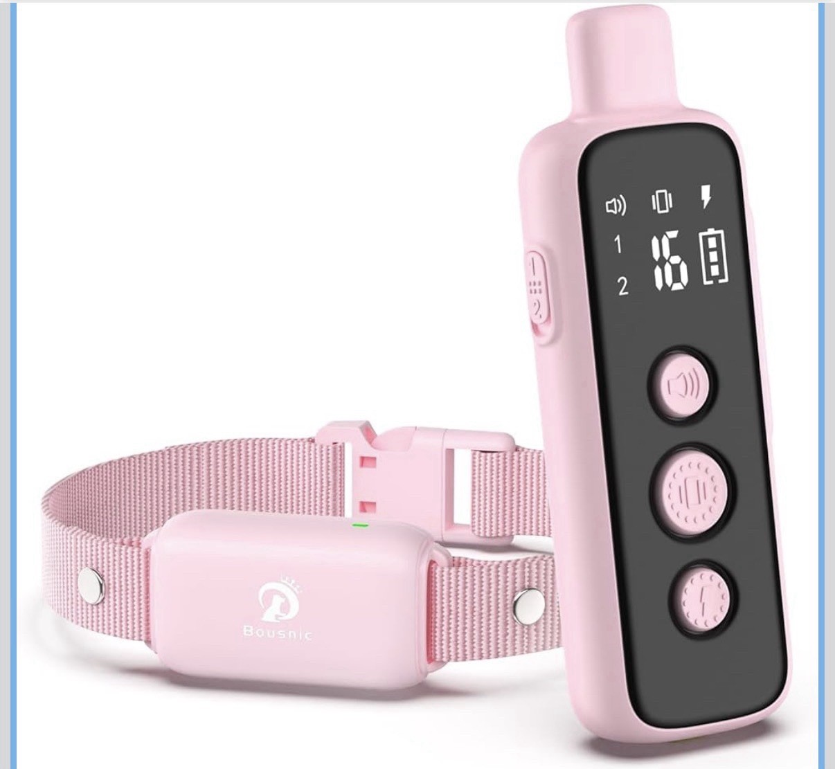 Bousnic Shock Collar for Dogs - Waterproof Rechargeable Training Collar 8-12 lbs
