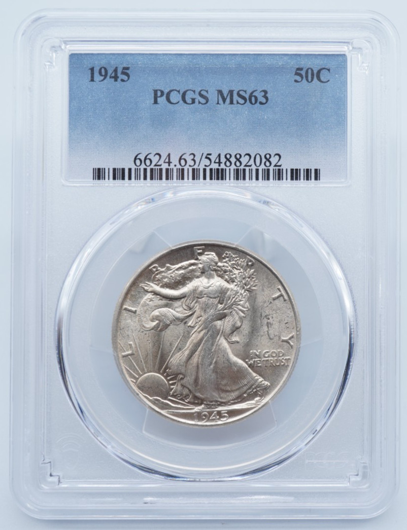 1945 Walking Liberty 50c Half Dollar PCGS MS63 - U1644