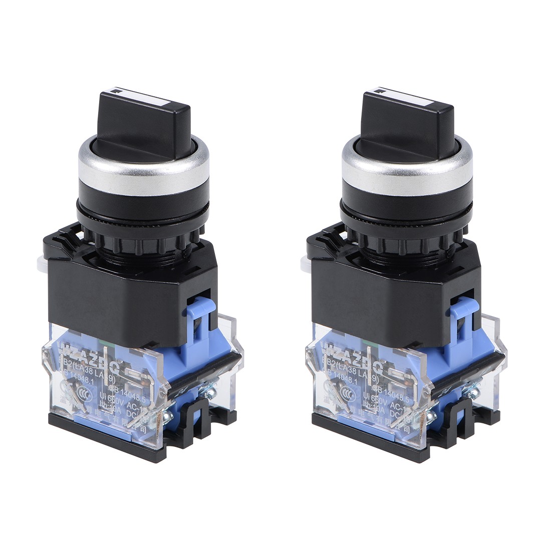Rotary Selector Switch 3 Positions 1NO+1NC Momentary AC 600V 10A 2pcs