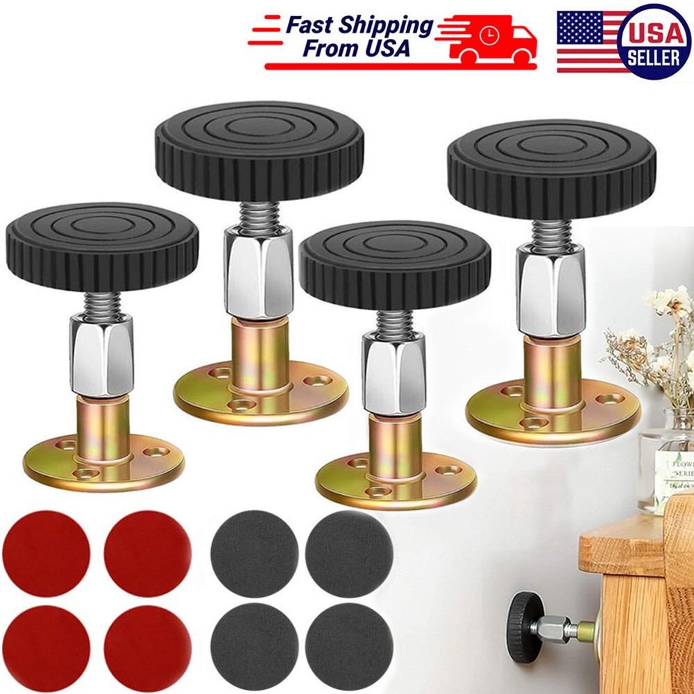 4PCS Adjustable Threaded Bed Frame Anti-Shake Stabilizer Tool Headboard Stoppers