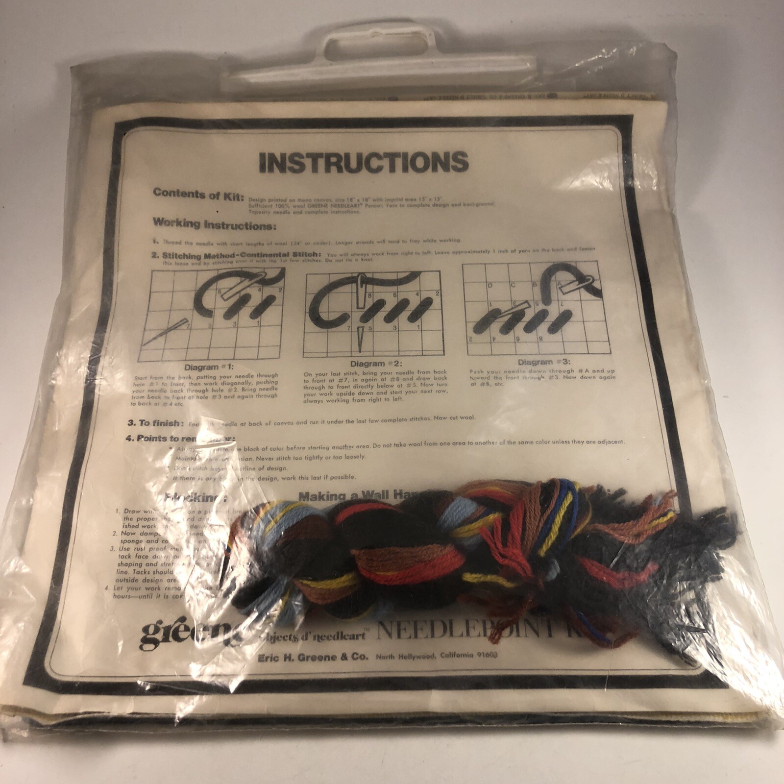 VTG GREENE Object d' NeedleArt APACHE Needlepoint Kit Needle Art Native American