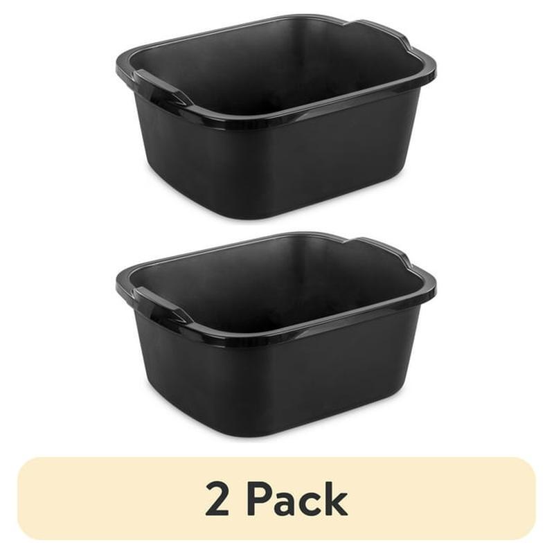 18 Qt Dishpan Plastic Kitchen Soaking Washing Storage 2 Pack Durable Handles New