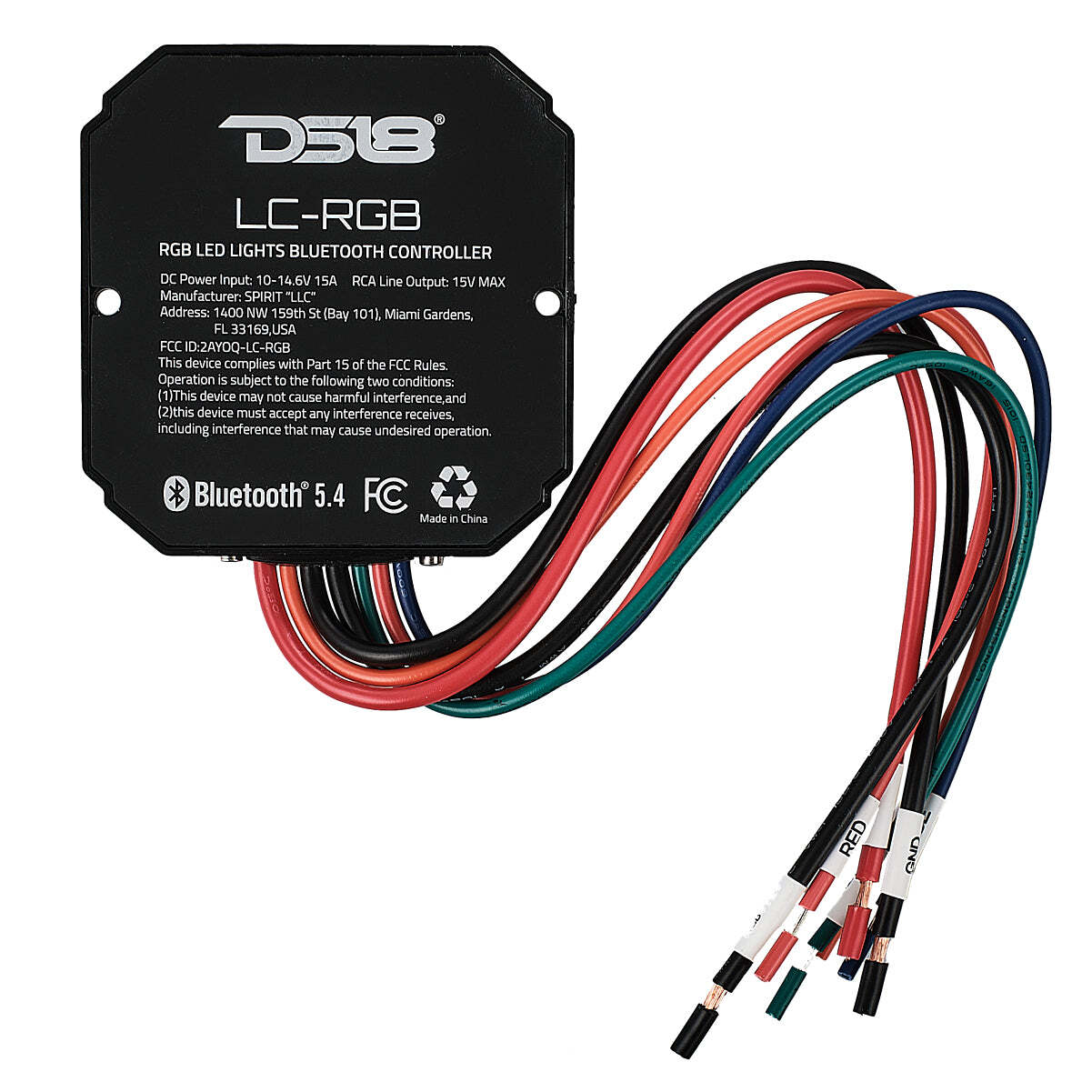 DS18 LC-RGB RGB-LED Lights Bluetooth Controller Water Resistant Bluetooth v5.4