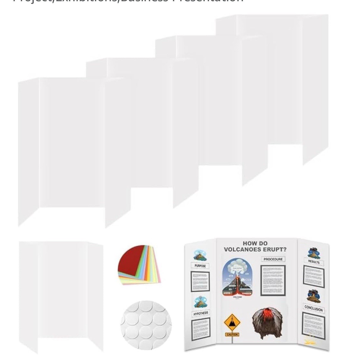 2PACK 8 Total Tri Fold Poster Boards White Blank 13.8x21.2 In  8pcs Poster Board