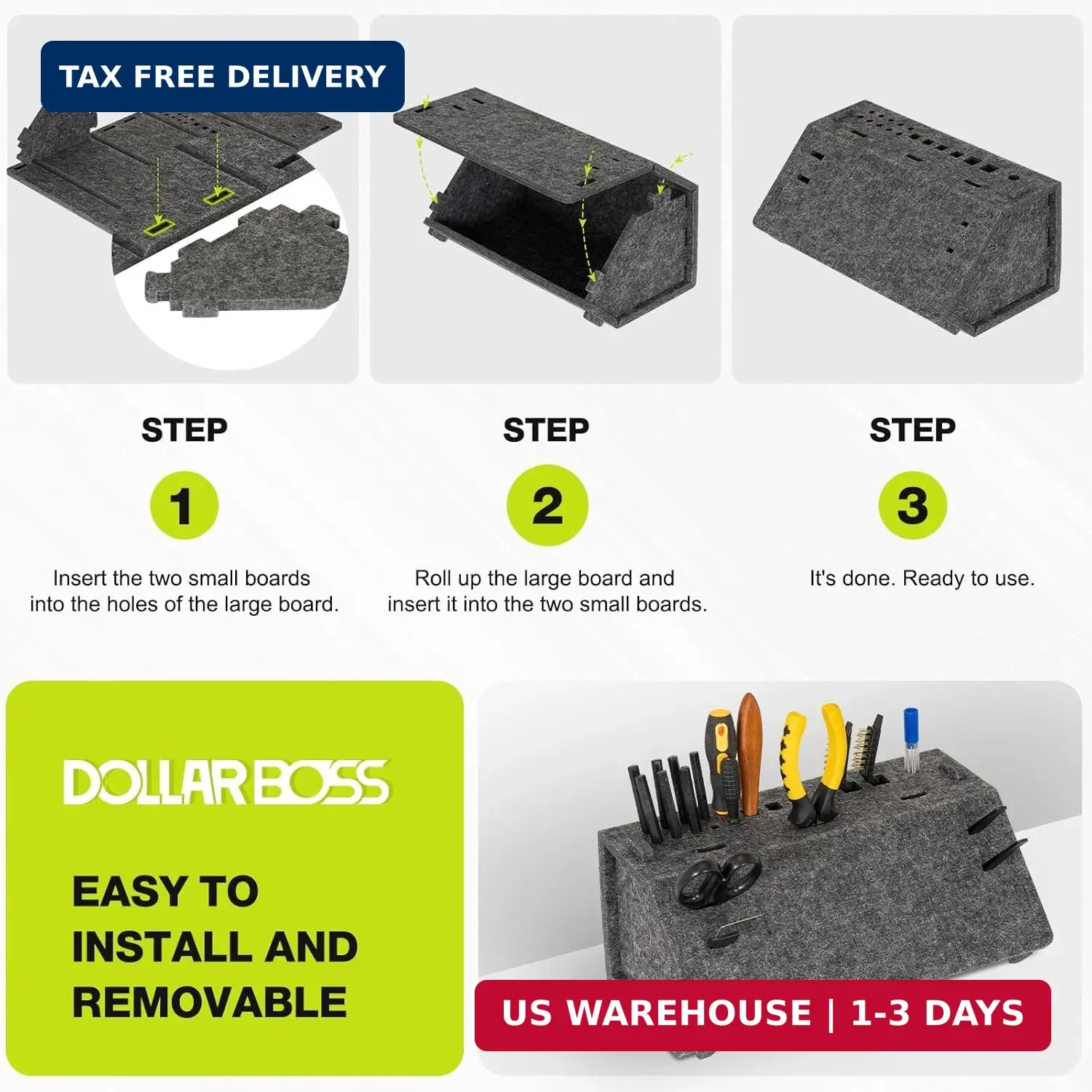 DOLLAR BOSS 3D Printer Tools Storage Box, Desktop Detachable Organizer for 3D Pr