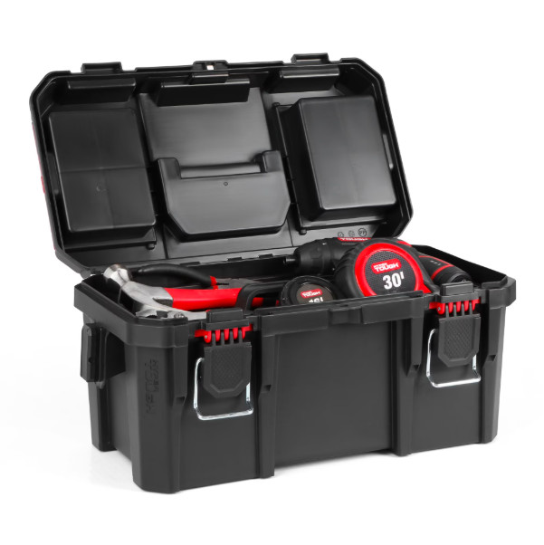 Hyper Tough 16-Inch Toolbox – Heavy-Duty Resin Storage with Padlock Security