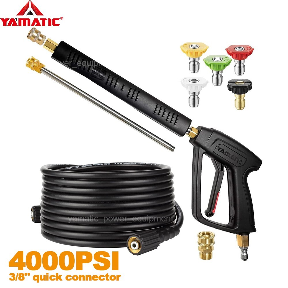 YAMATIC 4000 psi Pressure Washer Gun and 3200 psi Hose Kink Resistant Heavy Duty