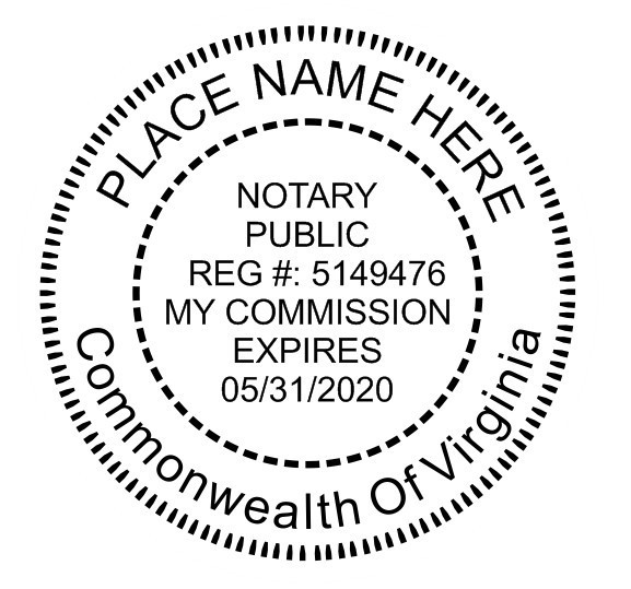 State of Virginia | Custom Round Self-Inking Notary Public Stamp Ideal 400R