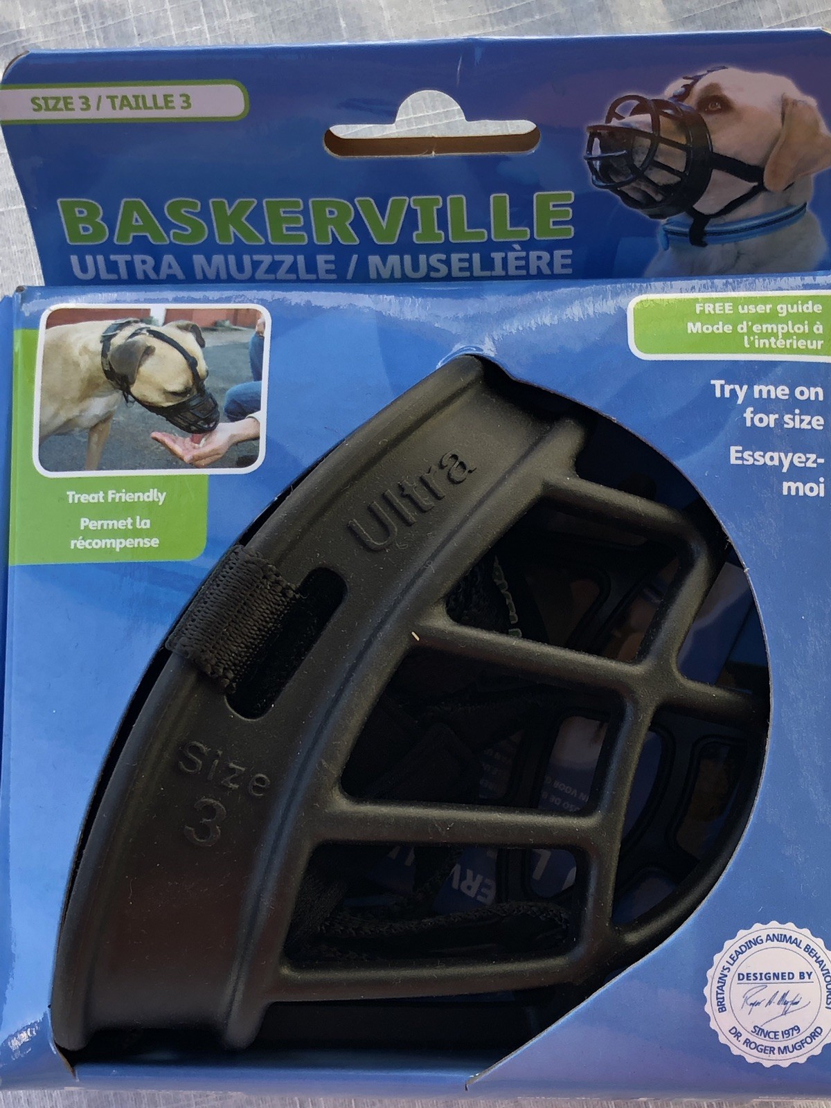 The Company Of Animals Sz3 Baskrville Ultra Dog Muzzle Soft Neoprine Pudding BN