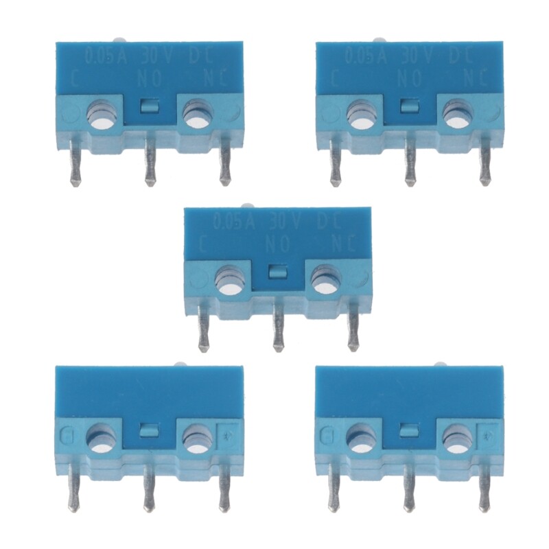 5Pcs Original HUANO White Dot Blue Shell 0.74N Mouse Micro Switch Silver Alloy