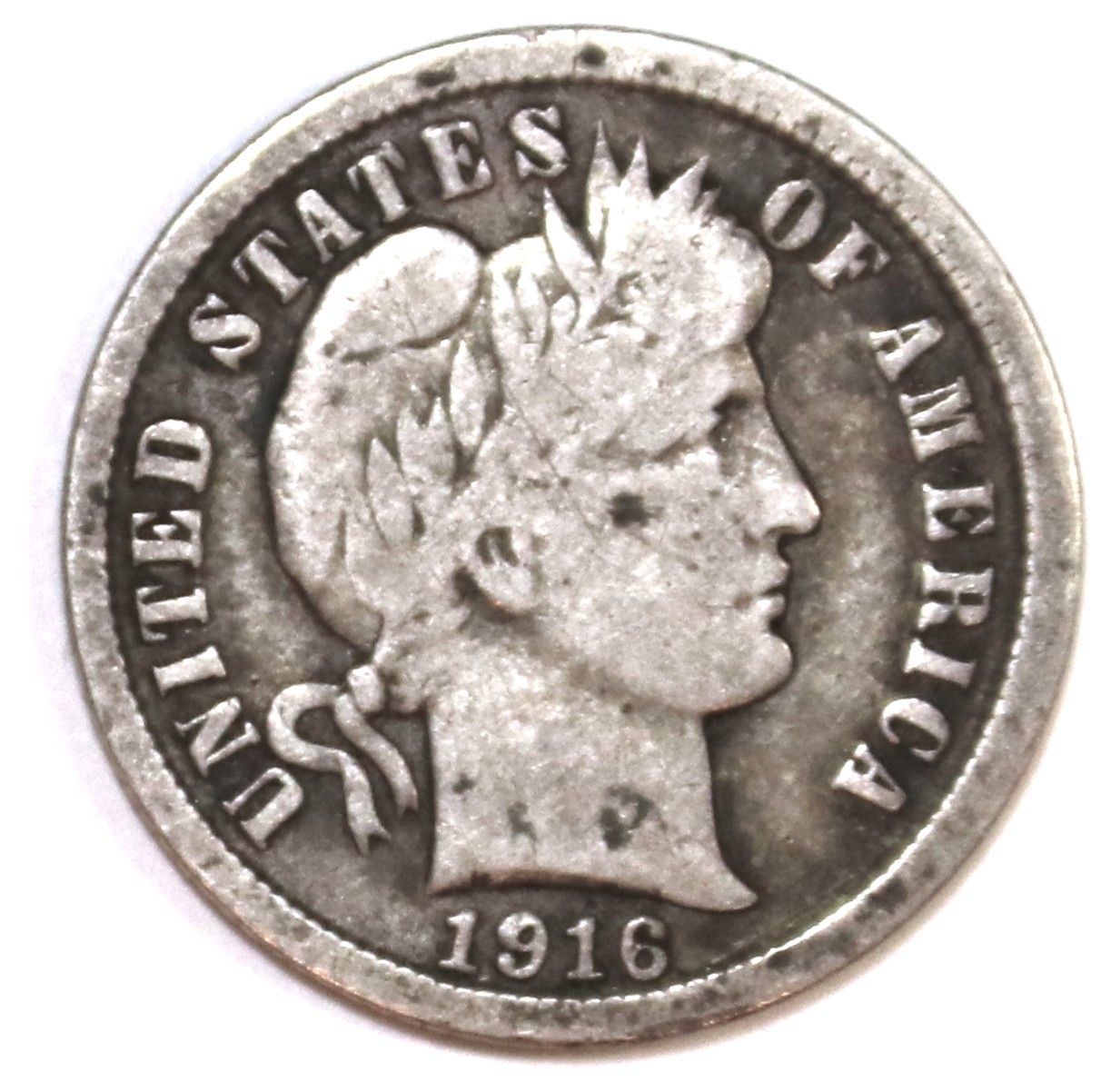 1916-P Barber Dime - Very Good - #2421E