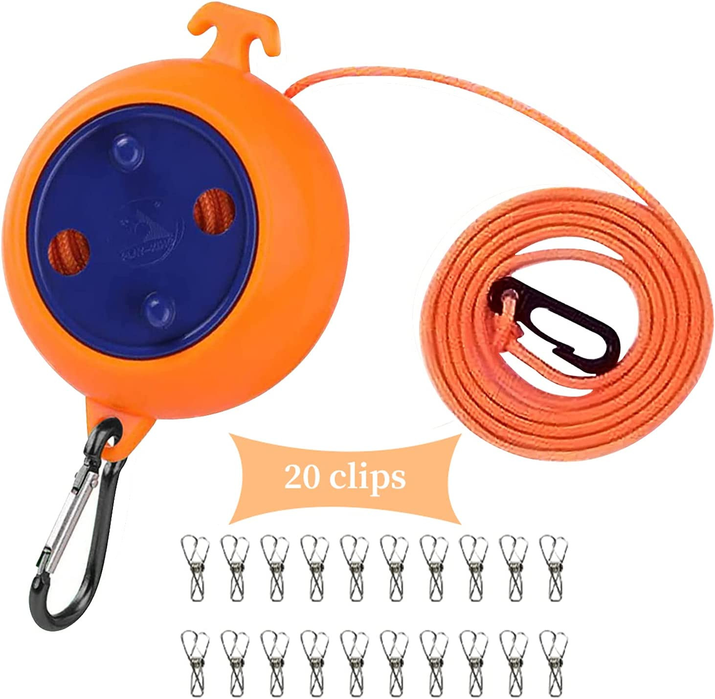 26Ft Adjustable Portable Travel Clothesline for Camping & Outdoors