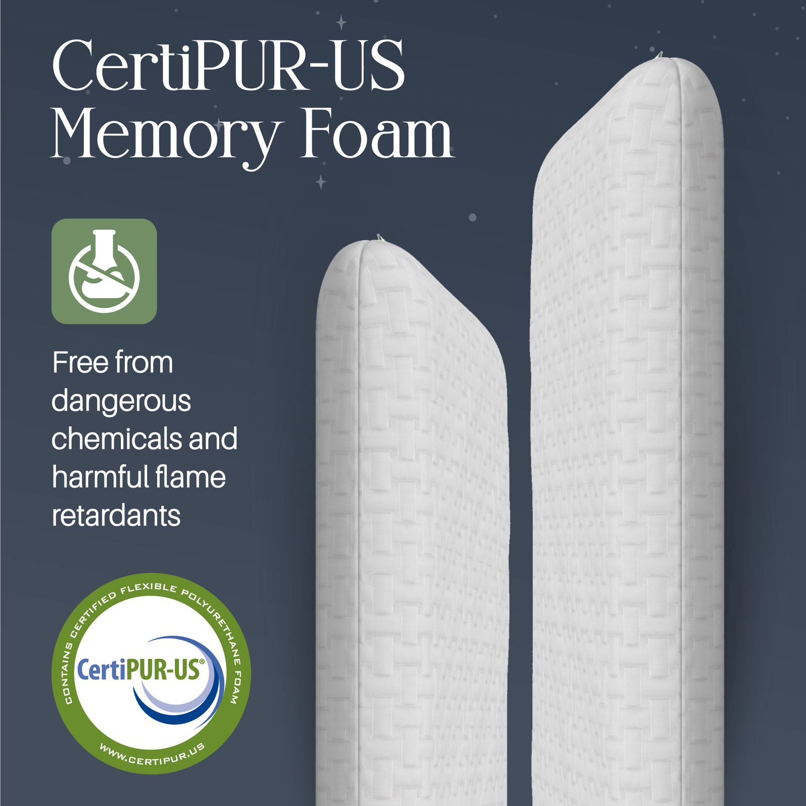 Umiboo by Focus Thin 2.5 In Memory Foam Pillow for Stomach and Back Sleepers