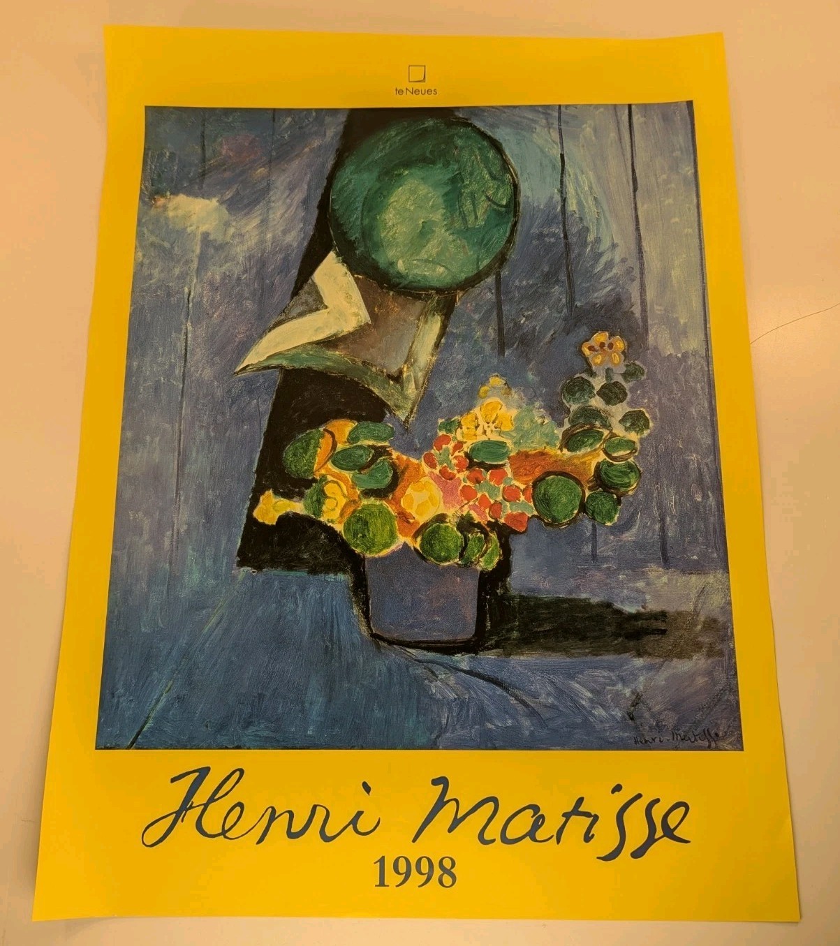 Henri Matisse Flowers and Ceramic Plate 1998 Store Display Promo Poster Te Neues