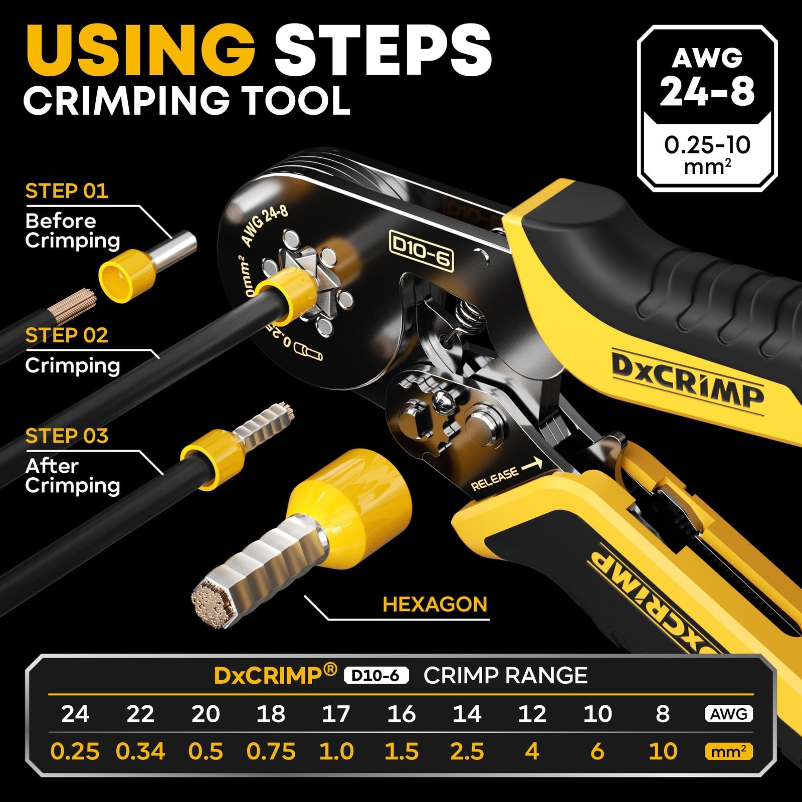 DXCRIMP 24-8 AWG Ferrule Crimping Tool Kit