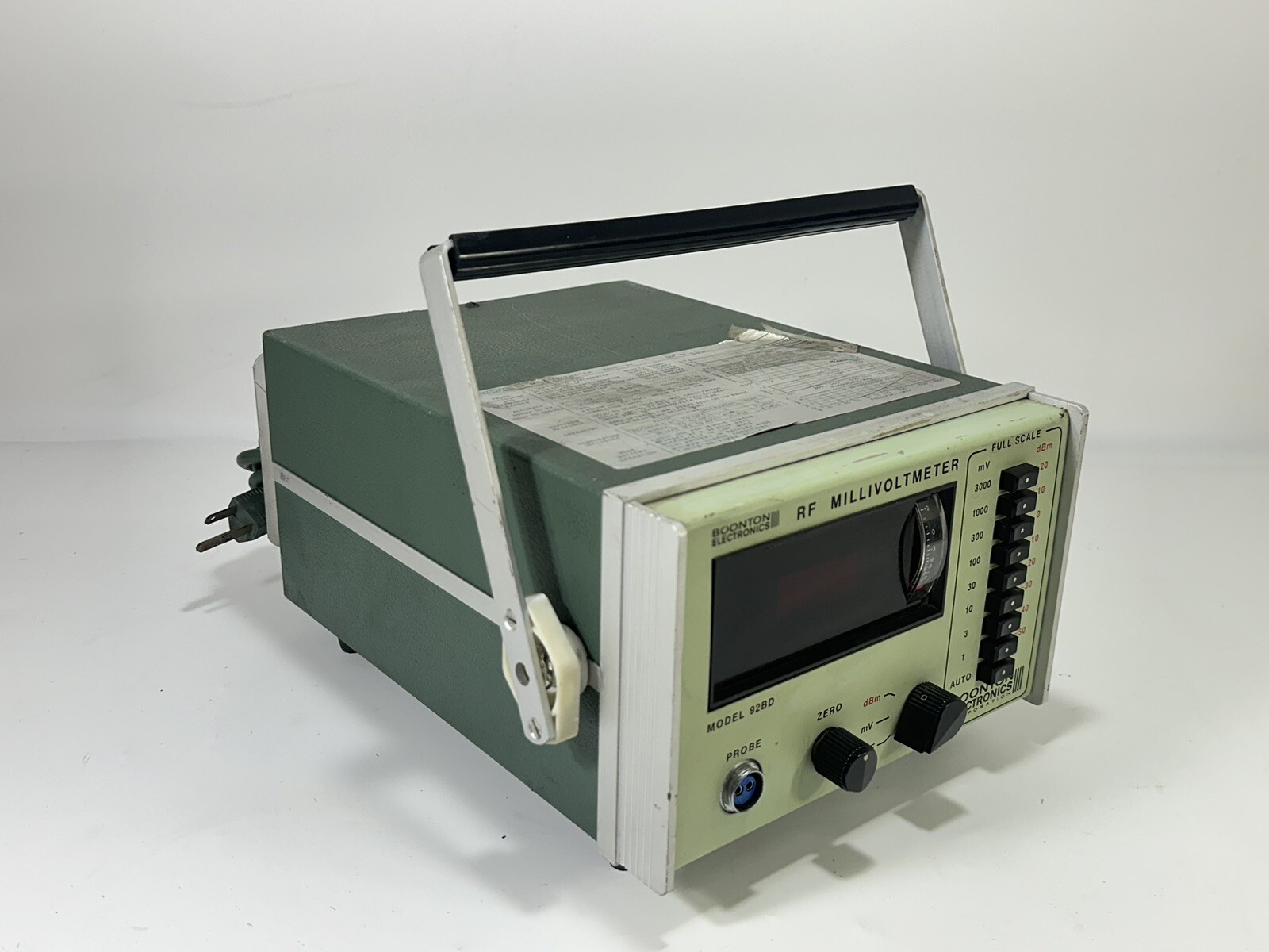 Boonton Electronics Model 92BD ~ RF Millivoltmeter ~ Made in USA ~ UNTESTED