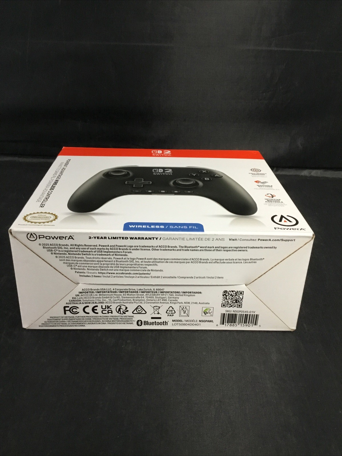 Genuine PowerA Advantage Wireless Controller for Nintendo Switch (BLACK) NEW