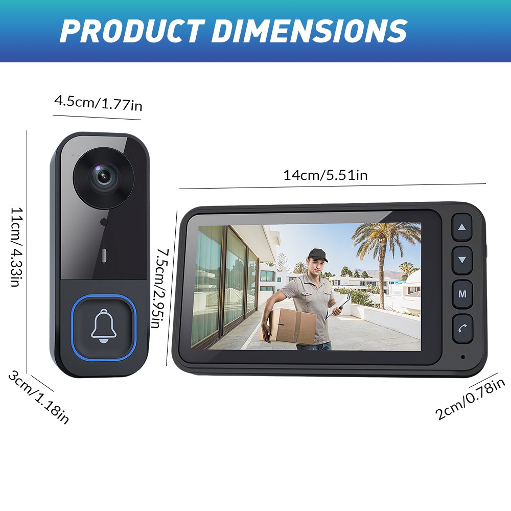 Wireless Doorbell Camera Phone Door Ring Video Intercom Security Night Vision US