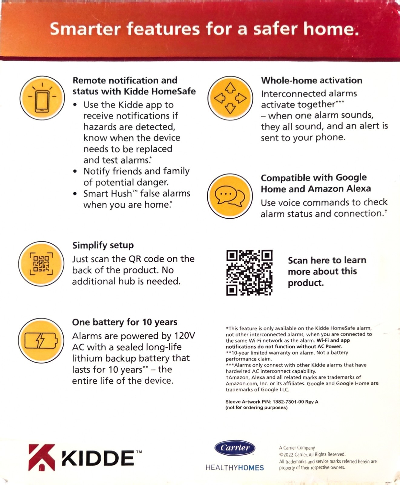 Kiddie Smart Hardwired Wi-Fi Enabled Smoke Detector P4010ACS-WF