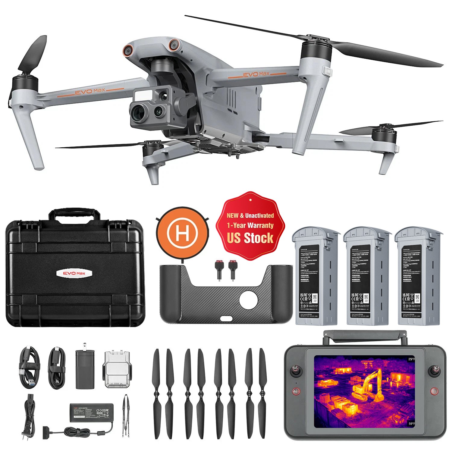 Autel Robotics EVO Max 4T V2 8K Thermal Drone & Smart Controller V3 3 Batteries