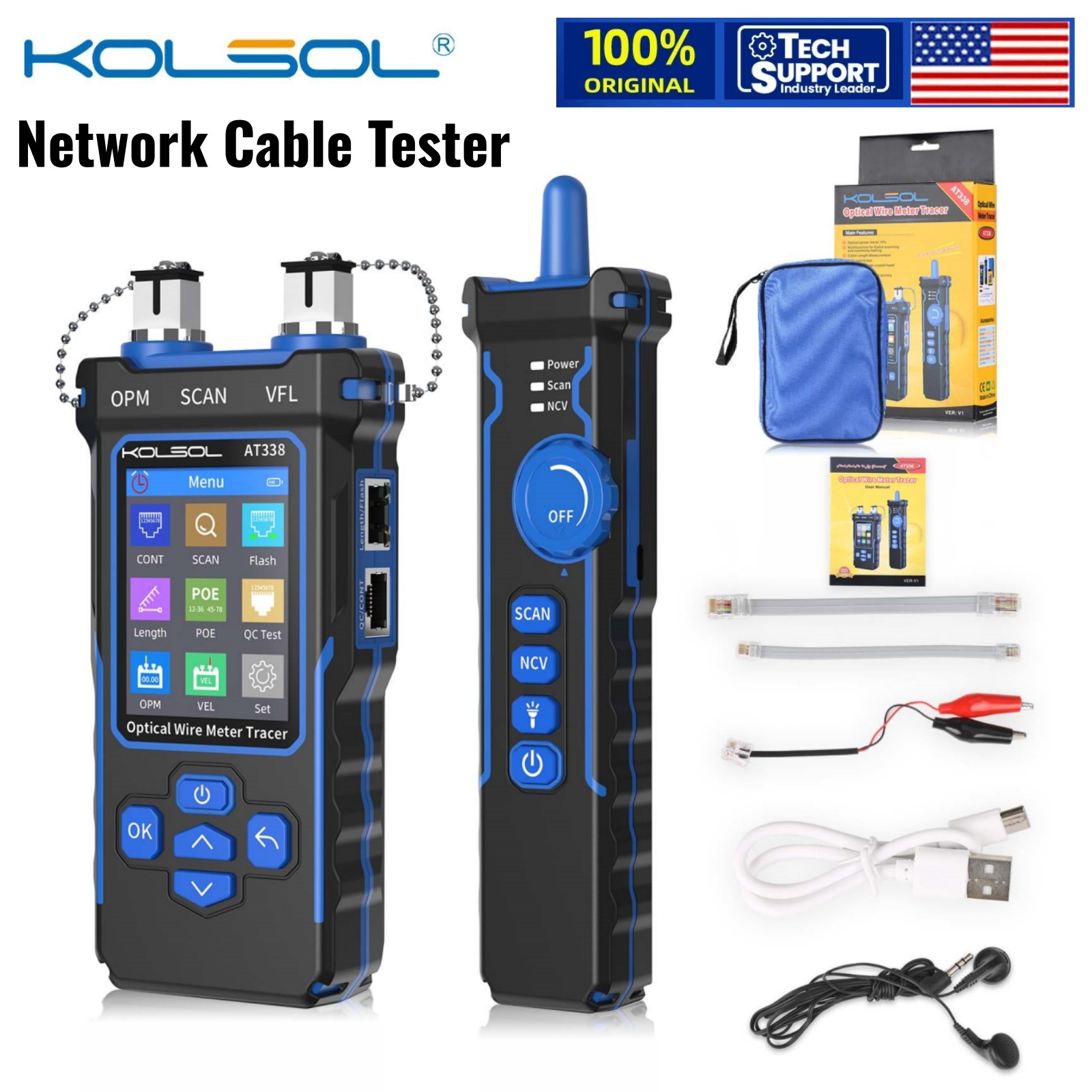 KOLSOL NF-8508 Network Cable Tester Line Finder Rechargeable Wire Tracker Meter