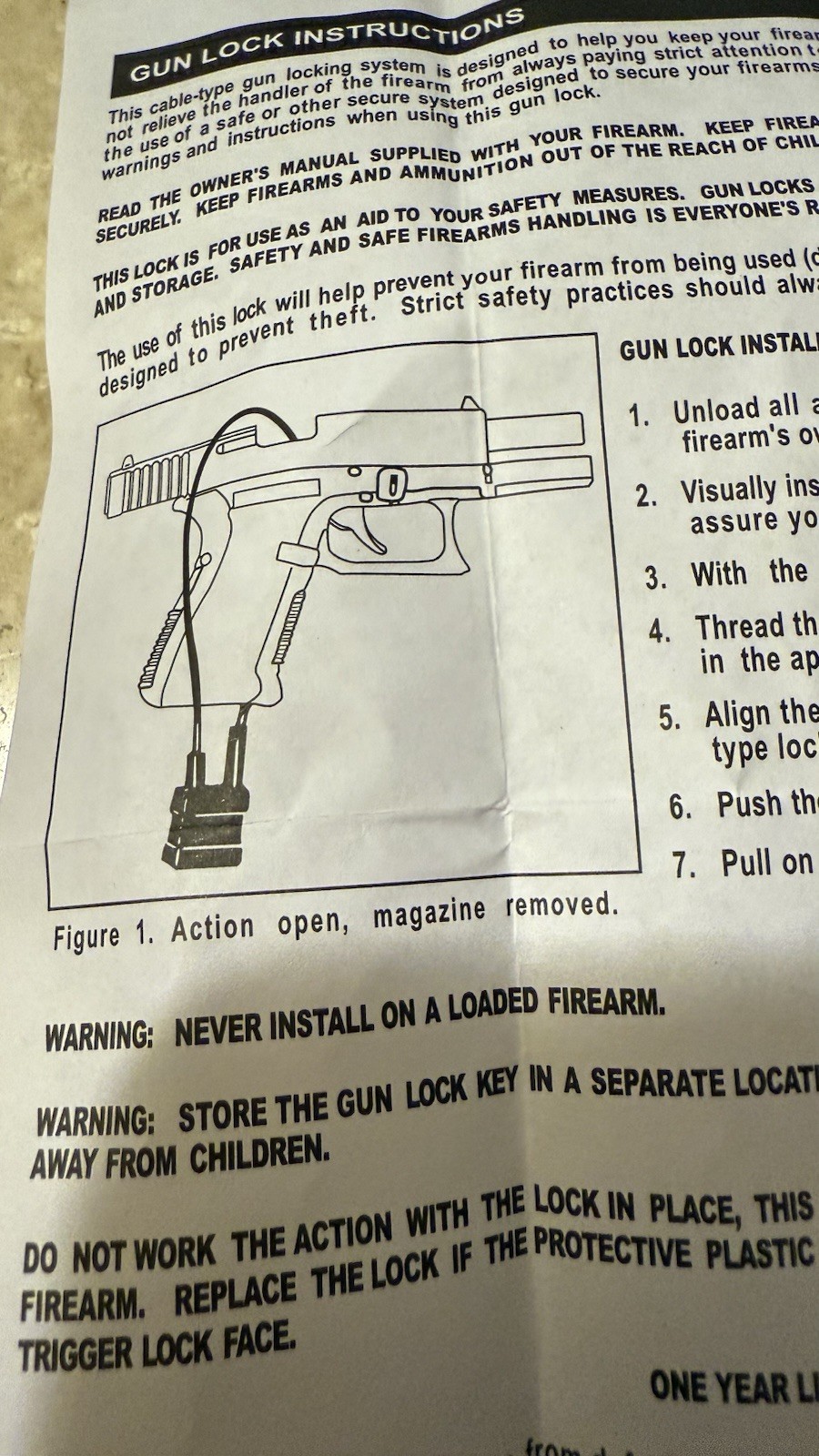15" Cable Gun Lock DAC Technology New