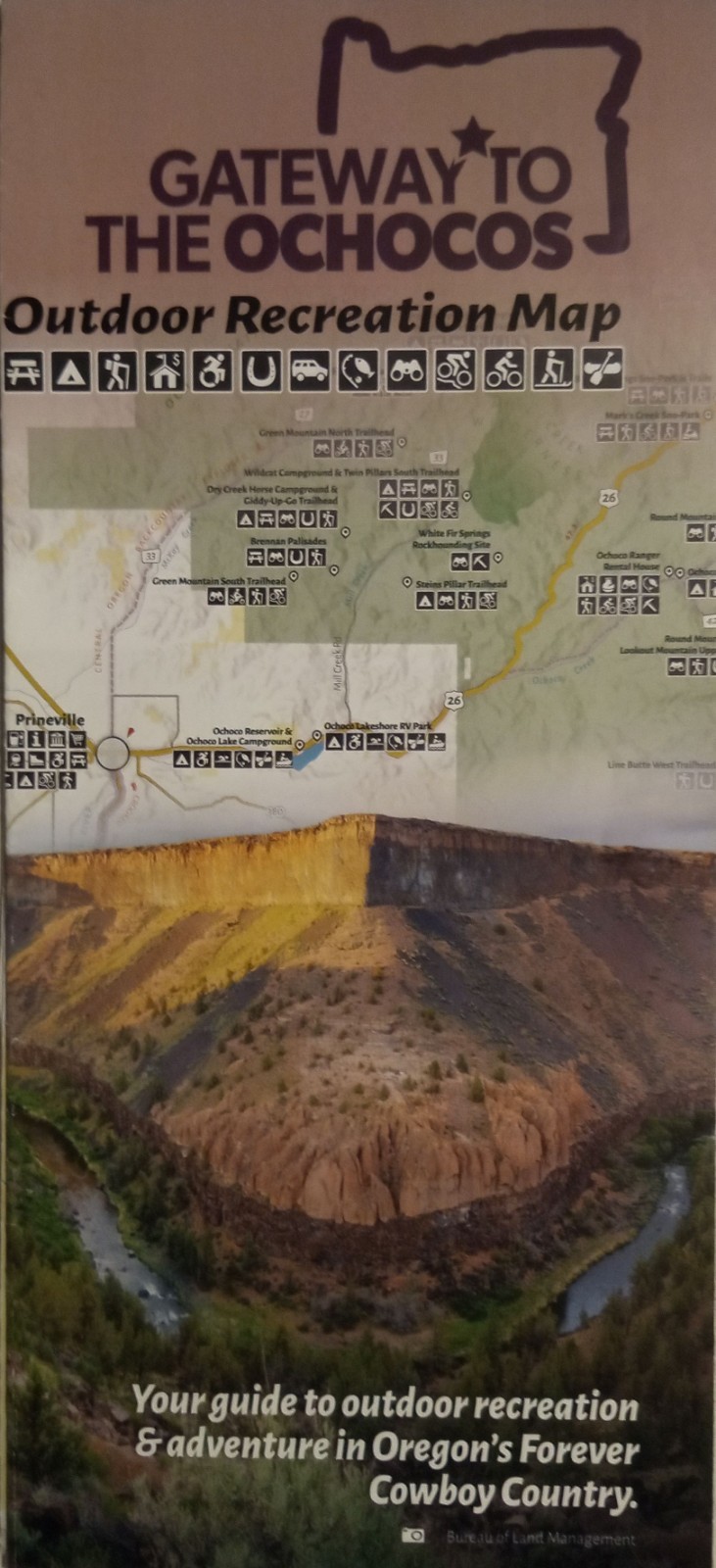 The Ochocos Oregon Forever Cowboy Country Crook County Outdoor Recreation Map