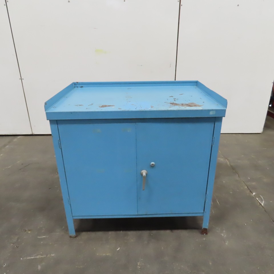 36" W x 23" D x 34" H 2 Door Steel Storage Shop Parts Cabinet W/1 Shelf